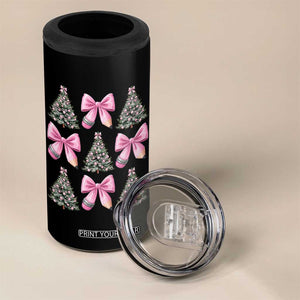 Coquette Bow Christmas 4 in 1 Can Cooler Tumbler Girly Xmas Tree Teacher Pencil Bow TS10 Print Your Wear