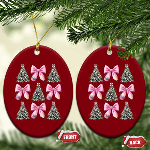 Coquette Bow Christmas Ceramic Ornament Girly Xmas Tree Teacher Pencil Bow TS10 Print Your Wear