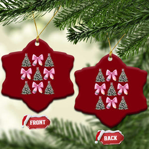 Coquette Bow Christmas Ceramic Ornament Girly Xmas Tree Teacher Pencil Bow TS10 Print Your Wear