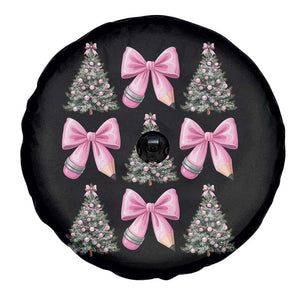 Coquette Bow Christmas Spare Tire Cover Girly Xmas Tree Teacher Pencil Bow TS10 Print Your Wear