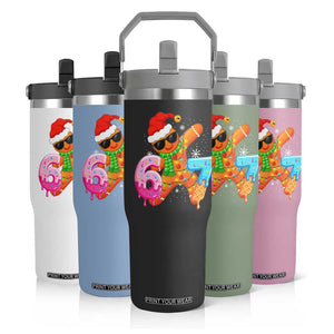 Funny 67 Meme Gingerbread Christmas Flip Straw Tumbler Six Seven Ice Cream Drip Boys TS10 Print Your Wear