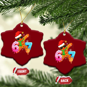 Funny 67 Meme Gingerbread Christmas Ceramic Ornament Six Seven Ice Cream Drip Boys TS10 Print Your Wear