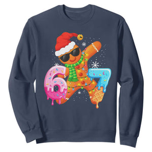 Funny 67 Meme Gingerbread Christmas Sweatshirt Six Seven Ice Cream Drip Boys TS10 Navy Print Your Wear