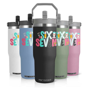 Funny Teacher Six Seven Flip Straw Tumbler 6 7 Meme TS10 Print Your Wear