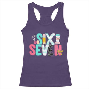 Funny Teacher Six Seven Racerback Tank Top 6 7 Meme TS10 Purple Print Your Wear
