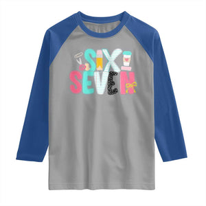 Funny Teacher Six Seven Raglan Shirt 6 7 Meme TS10 Sport Gray Royal Print Your Wear