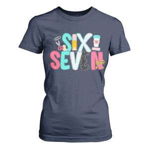 Funny Teacher Six Seven T Shirt For Women 6 7 Meme TS10 Navy Print Your Wear
