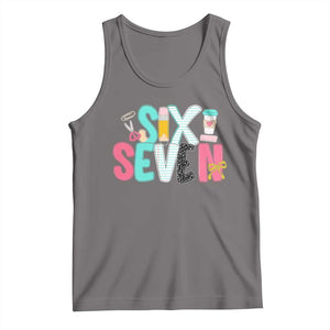 Funny Teacher Six Seven Tank Top 6 7 Meme TS10 Deep Heather Print Your Wear