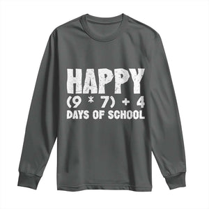 67 Days Of School Long Sleeve Shirt Do The Math 67 Meme Funny Six Seven Teacher TS10 Dark Heather Print Your Wear