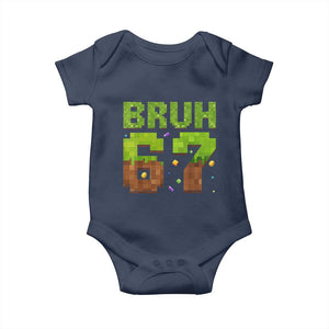 Funny Six Seven Baby Onesie 67 Meme 6 7 Boy Game Pixel Number TS10 Navy Print Your Wear