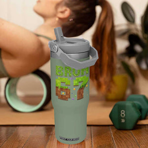 Funny Six Seven Flip Straw Tumbler 67 Meme 6 7 Boy Game Pixel Number TS10 One Size: 30 oz Moss Green Print Your Wear