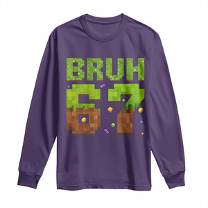 Funny Six Seven Long Sleeve Shirt 67 Meme 6 7 Boy Game Pixel Number TS10 Purple Print Your Wear