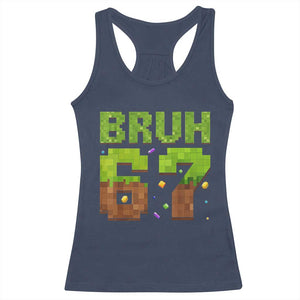 Funny Six Seven Racerback Tank Top 67 Meme 6 7 Boy Game Pixel Number TS10 Navy Print Your Wear