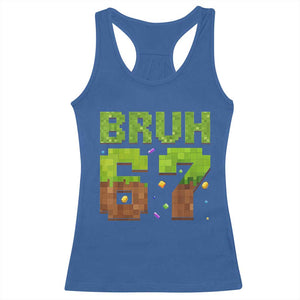Funny Six Seven Racerback Tank Top 67 Meme 6 7 Boy Game Pixel Number TS10 Royal Blue Print Your Wear