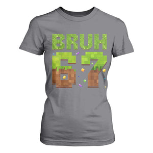 Funny Six Seven T Shirt For Women 67 Meme 6 7 Boy Game Pixel Number TS10 Charcoal Print Your Wear