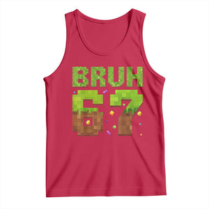 Funny Six Seven Tank Top 67 Meme 6 7 Boy Game Pixel Number TS10 Red Print Your Wear