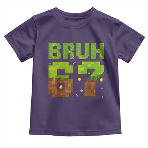Funny Six Seven Toddler T Shirt 67 Meme 6 7 Boy Game Pixel Number TS10 Purple Print Your Wear