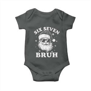 67 Christmas Six Seven Bruh Baby Onesie Funny Santa 6 7 Meme TS10 Dark Heather Print Your Wear