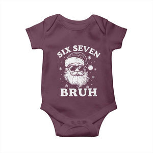 67 Christmas Six Seven Bruh Baby Onesie Funny Santa 6 7 Meme TS10 Maroon Print Your Wear