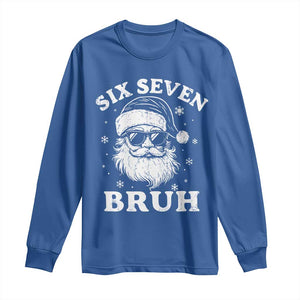 67 Christmas Six Seven Bruh Long Sleeve Shirt Funny Santa 6 7 Meme TS10 Royal Blue Print Your Wear