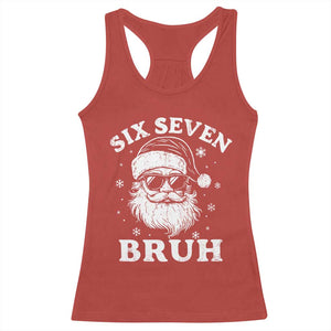 67 Christmas Six Seven Bruh Racerback Tank Top Funny Santa 6 7 Meme TS10 Red Print Your Wear