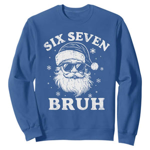 67 Christmas Six Seven Bruh Sweatshirt Funny Santa 6 7 Meme TS10 Royal Blue Print Your Wear