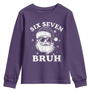 67 Christmas Six Seven Bruh Youth Sweatshirt Funny Santa 6 7 Meme TS10 Purple Print Your Wear