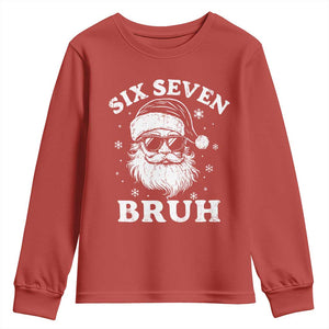 67 Christmas Six Seven Bruh Youth Sweatshirt Funny Santa 6 7 Meme TS10 Red Print Your Wear