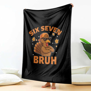 67 Funny Thanksgiving Throw Blanket Six Seven Bruh 6 7 Turkey Meme TS10 Print Your Wear