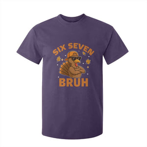 67 Funny Thanksgiving T Shirt For Kid Six Seven Bruh 6 7 Turkey Meme TS10 Purple Print Your Wear