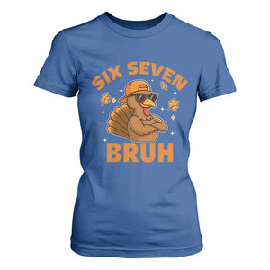 67 Funny Thanksgiving T Shirt For Women Six Seven Bruh 6 7 Turkey Meme TS10 Royal Blue Print Your Wear
