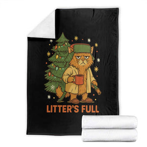 Litters Full Throw Blanket Funny Christmas Vacation Cat TS10 Black Print Your Wear