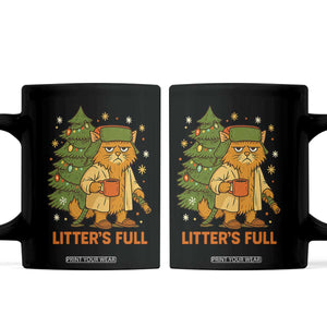 Litters Full Coffee Mug Funny Christmas Vacation Cat TS10 Black Print Your Wear