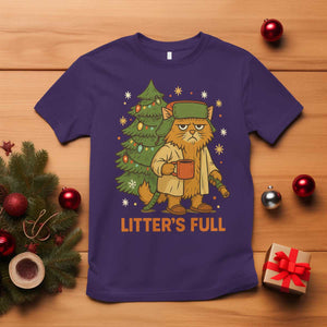 Litters Full T Shirt Funny Christmas Vacation Cat TS10 Purple Print Your Wear