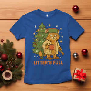 Litters Full T Shirt Funny Christmas Vacation Cat TS10 Royal Blue Print Your Wear