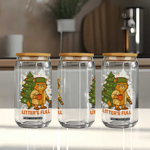 Litters Full Glass Can Funny Christmas Vacation Cat TS10 Print Your Wear
