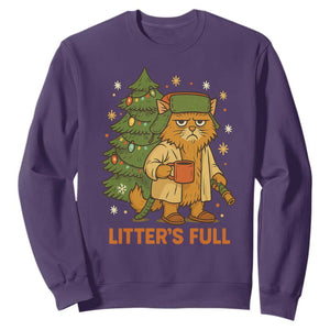 Litters Full Sweatshirt Funny Christmas Vacation Cat TS10 Purple Print Your Wear
