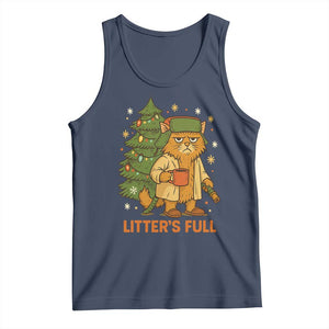 Litters Full Tank Top Funny Christmas Vacation Cat TS10 Navy Print Your Wear