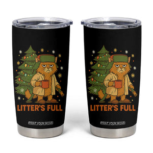 Litters Full Tumbler Cup Funny Christmas Vacation Cat TS10 Black Print Your Wear
