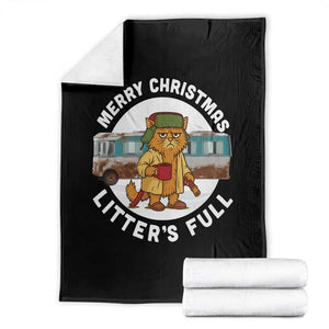 Merry Christmas Litters Full Throw Blanket Funny Christmas Vacation Cat TS10 Black Print Your Wear