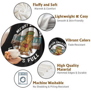 Merry Christmas Litters Full Throw Blanket Funny Christmas Vacation Cat TS10 Print Your Wear