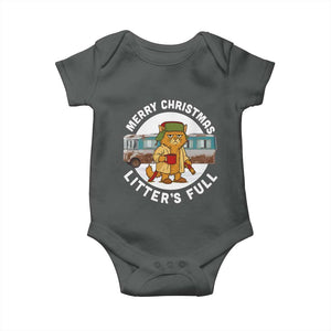 Merry Christmas Litters Full Baby Onesie Funny Christmas Vacation Cat TS10 Dark Heather Print Your Wear