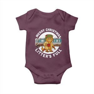 Merry Christmas Litters Full Baby Onesie Funny Christmas Vacation Cat TS10 Maroon Print Your Wear
