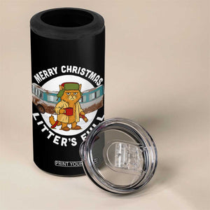 Merry Christmas Litters Full 4 in 1 Can Cooler Tumbler Funny Christmas Vacation Cat TS10 Print Your Wear