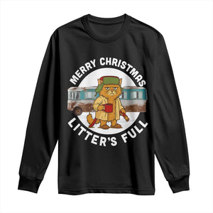 Merry Christmas Litters Full Long Sleeve Shirt Funny Christmas Vacation Cat TS10 Black Print Your Wear
