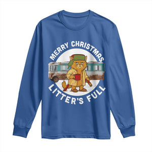 Merry Christmas Litters Full Long Sleeve Shirt Funny Christmas Vacation Cat TS10 Royal Blue Print Your Wear