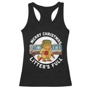 Merry Christmas Litters Full Racerback Tank Top Funny Christmas Vacation Cat TS10 Black Print Your Wear