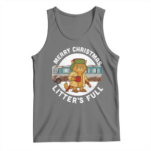 Merry Christmas Litters Full Tank Top Funny Christmas Vacation Cat TS10 Black Heather Print Your Wear