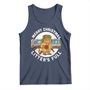 Merry Christmas Litters Full Tank Top Funny Christmas Vacation Cat TS10 Navy Print Your Wear