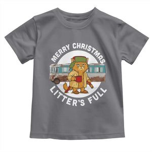 Merry Christmas Litters Full Toddler T Shirt Funny Christmas Vacation Cat TS10 Charcoal Print Your Wear